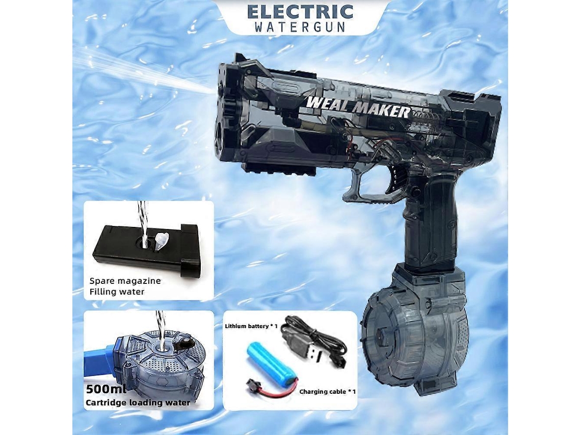 Pistola de agua eléctrica Rosewell de 500 ml, juguete de agua automático de alta presión para piscina de verano.