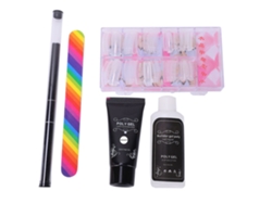 Kit De Extensión De Uñas Con Gel De Secado Rápido, Pluma Uv Y Plantilla Transparente Para Una Construcción Rápida.