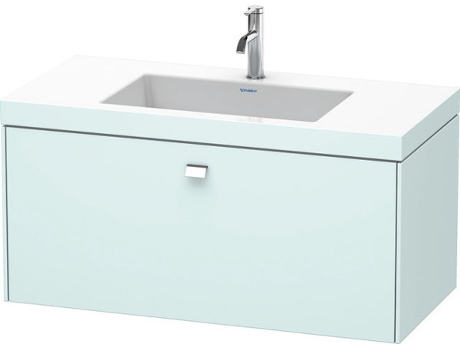 Lavamanos DURAVIT Brioso c-bonded con base mural 100,0x48,0 cm 1 cajón sin rebosadero con banco para grifos 1 agujero para grifos