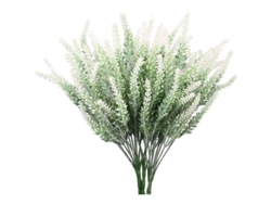 6 Ramos De Lavanda Artificial Para Decoración De Bodas, Hogar Y Oficina - Blanco