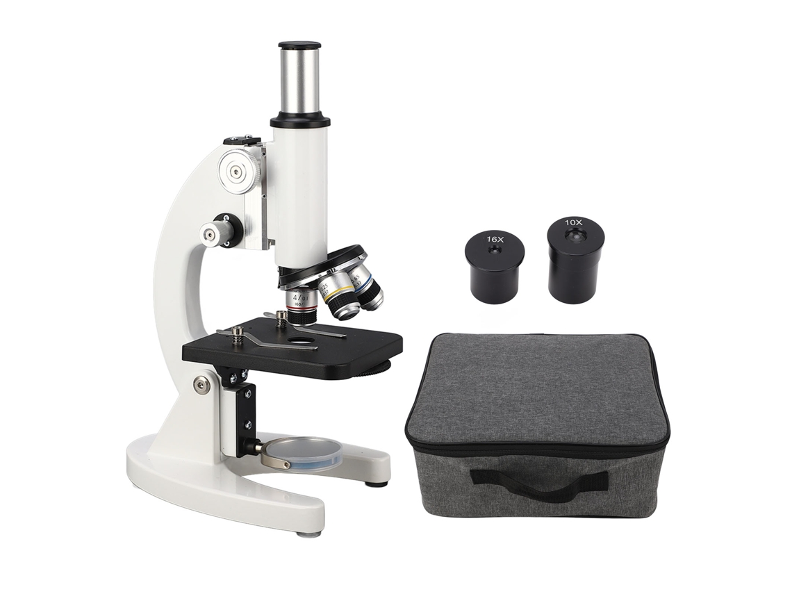 Kit De Microscopio Monocular 640x Con Lentes Hd Y Doble Enfoque De Acero Inoxidable.