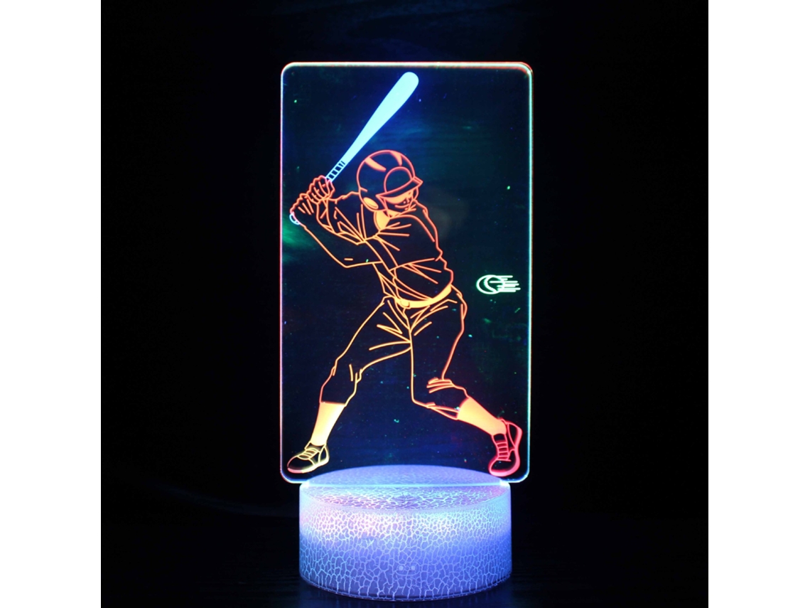 Lámpara Nocturna De Béisbol, 16 Colores Cambiantes Con Control Remoto, Visión Nocturna 3d Estéreo Henten Home