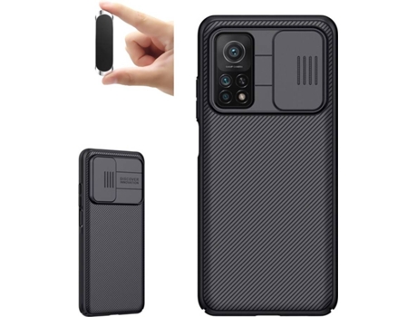 Carcasa y Soporte Xiaomi Mi 10T Pro Camshield Nillkin Negro