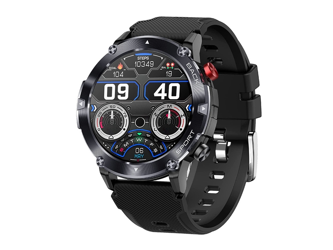 Reloj Inteligente con Llamadas Bluetooth Reproducción de Música y Funciones Deportes al Aire Libre Negro YEMAESRE