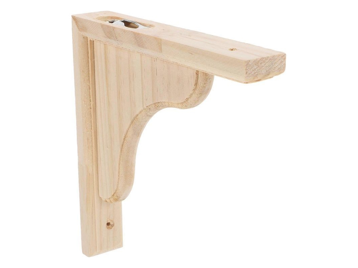 Pack 2 Soportes Madera Sin Acabar Para Estanterías, Puertas, Encimeras, Armarios Y Librerías