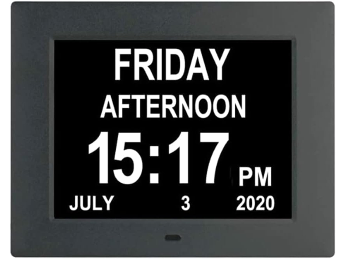 Reloj Despertador De 8 Pulgadas Para Personas Con Demencia, Con Recordatorios Personalizados Y Control Remoto, Además De Función De Fecha.
