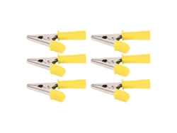 Omni-10 Pinzas Cocodrilo De Latón Aisladas Con Enchufe 4mm Apertura 10mm 20a Para Pruebas Eléctricas J.60046 Amarillo