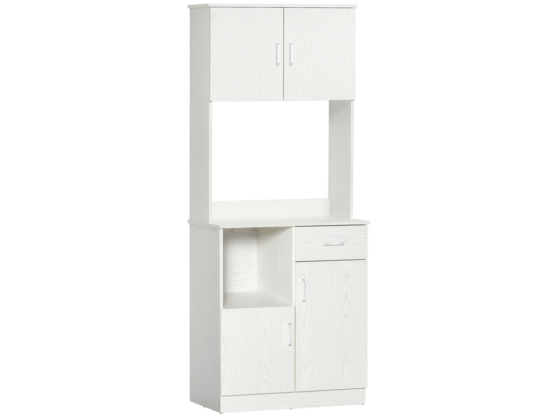 Armário com pés em formato de grampo, 2 portas, 2 prateleiras ajustáveis, 80x40x80cm, branco e dourado