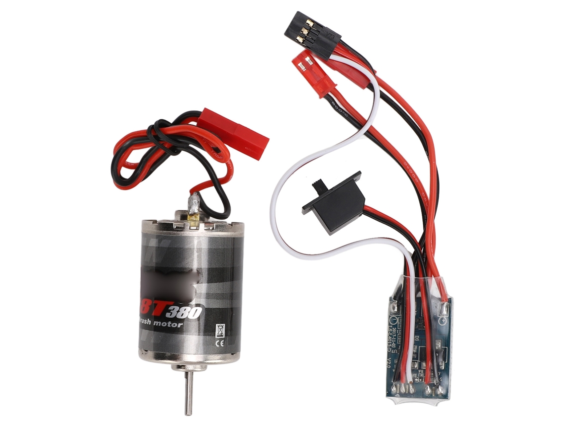 Esc De Motor De Escobillas Rc 380 De Acero Inoxidable 38t Con Esc De 30 A Y Conector Jst Para Coches Y Barcos Rc A Escala 1/16 Y 1/18