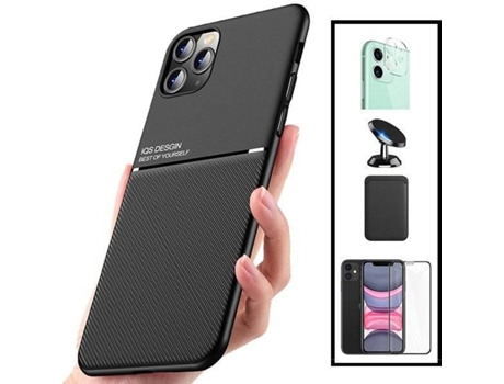Kit Funda Magnetic Lux, Magnetic Wallet, 5D Full Cover, Protector de Cámara Trasera y Soporte Magnético de Coche Xiaomi Mi 11 Lite PHONECARE Negro