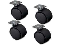 Conjunto De 4 Ruedas De Mobiliario 40mm Con Freno Hasta 100kg, Ruedas Giratorias Para Interiores, Resistencia Al Rodaje Baja