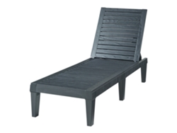 Tumbona de jardín Ateleta plástico 172x58x74 cm - Negro, efecto madera casa.pro