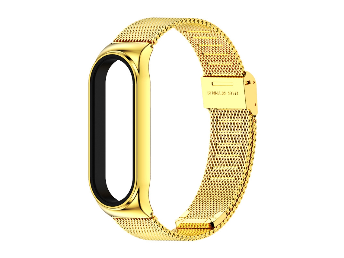 Correa Smartwatch para Xiaomi Mi Band 6/5/4/3 Milan Buckle Plus Acero Inoxidable Cs-Oro YUYSAN