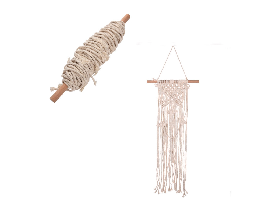 Tapiz de pared con arte de macramé de moda, ideal para decorar salas de estar y bodas.