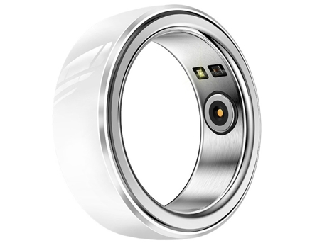 Anillo inteligente monitoreo de salud multifunción Chronus frecuencia cardíaca oxígeno en sangre y presión arterial (blanco L) BISBISOUS