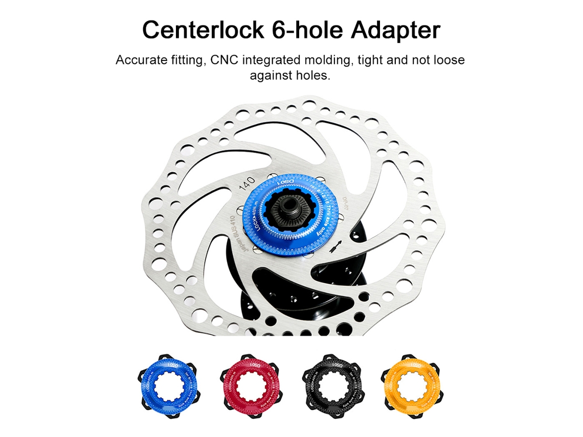 Adaptador De Conversión De Buje De Bicicleta Centerlock A Aleación De Aluminio De 6 Tornillos Para Frenos De Disco - Accesorio De Ciclismo