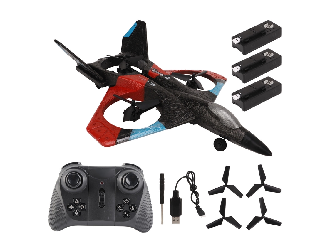 Avión Teledirigido Con Luz Led, 2.4 Ghz, Súper Planeador Para Niños Y Niñas, Regalo De Cumpleaños, Color Rojo, Tres Pilas.