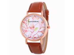 Reloj De Pulsera De Cuarzo Para Mujer Zhoulianfa Con Correa De Pu Y Esfera Redonda (marrón Oscuro).