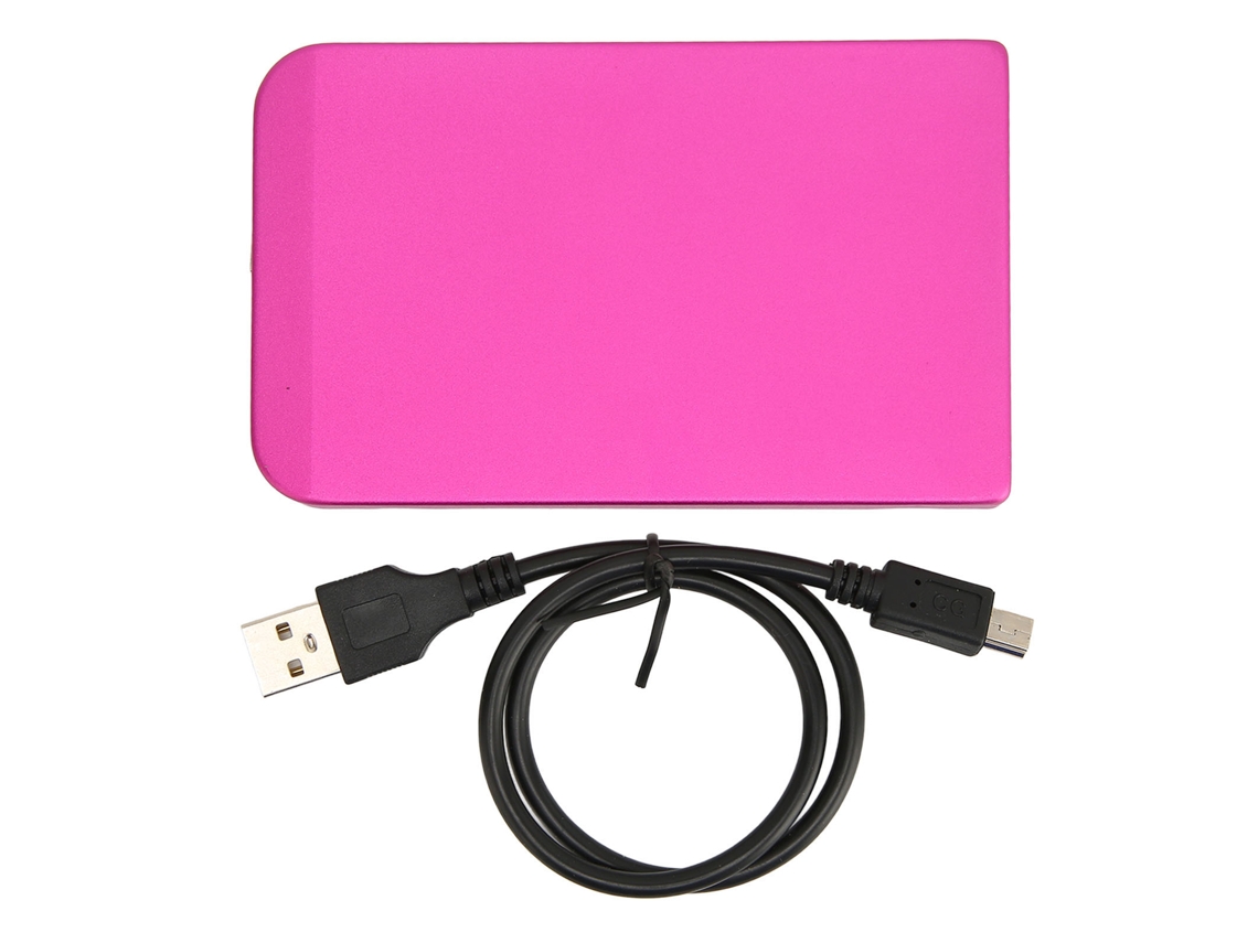 Caja Para Disco Duro Externo 2.5 Pulgadas Usb2.0 480mbps Plug And Play De Aluminio Para Ssd/hdd Rojo