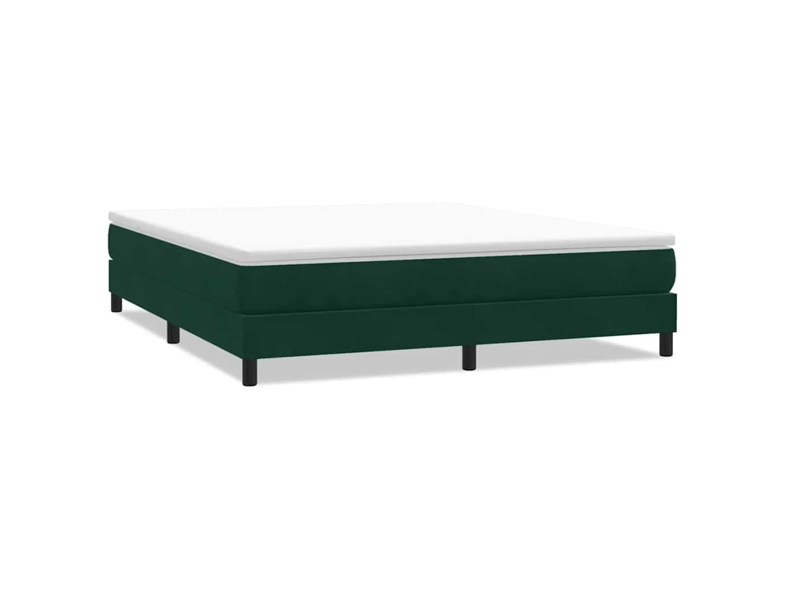 Maison Exclusive - Cama Box Spring Sin Colchón Terciopelo Verde Oscuro 180x220 Cm