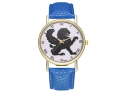 Reloj De Cuarzo Unisex Con Correa De Cuero Artificial Estilo Retro (zafiro)