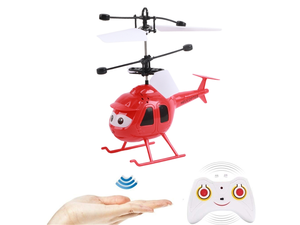 Ats-juguete De Helicóptero De Control Remoto Con Luz Led, Juguete Volador De Sensado Inteligente