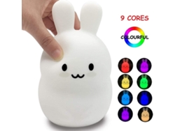 Lámpara de noche recargable de silicona con forma de conejo (modelo 2026) con control táctil USB - Regalo ideal para niños de 1 a 3 años.