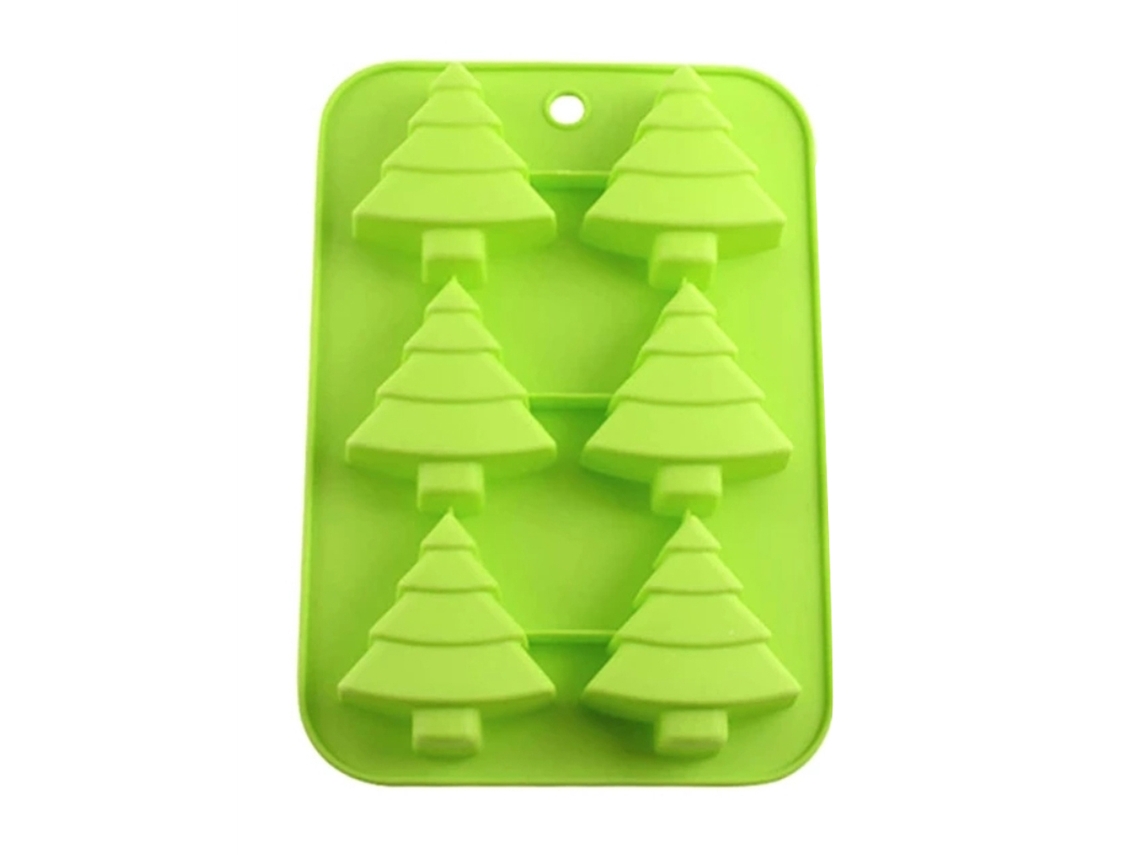 Molde para hornear de silicona de 6 cavidades, molde para pastel con forma de árbol de Navidad, molde para chocolate, molde para jabón hecho a mano, herramienta antiadherente para hornear fiestas.
