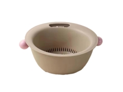 Cesta multifuncional de doble capa para lavar frutas y verduras, B