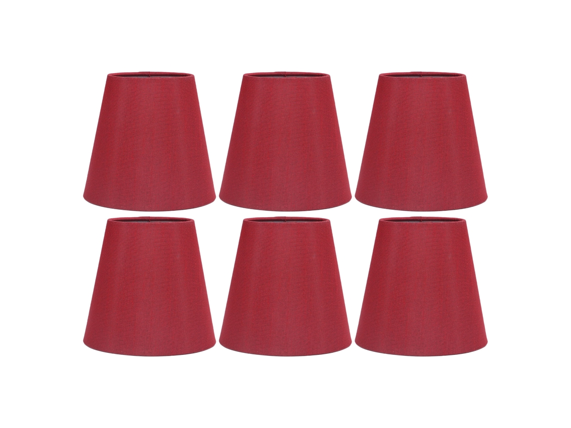 2026 6 piezas Pantalla de lámpara de mesa textil moderna y sencilla E14 Color vino tinto