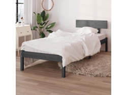 Estructura De Cama Individual Sin Colchón Madera De Pino Gris