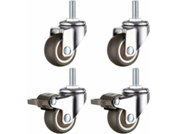 Ruedas con rodamientos de bolas, mini ruedas para muebles, de perfil bajo, silenciosas, de caucho TPE y con vástago roscado para proteger sus muebles.