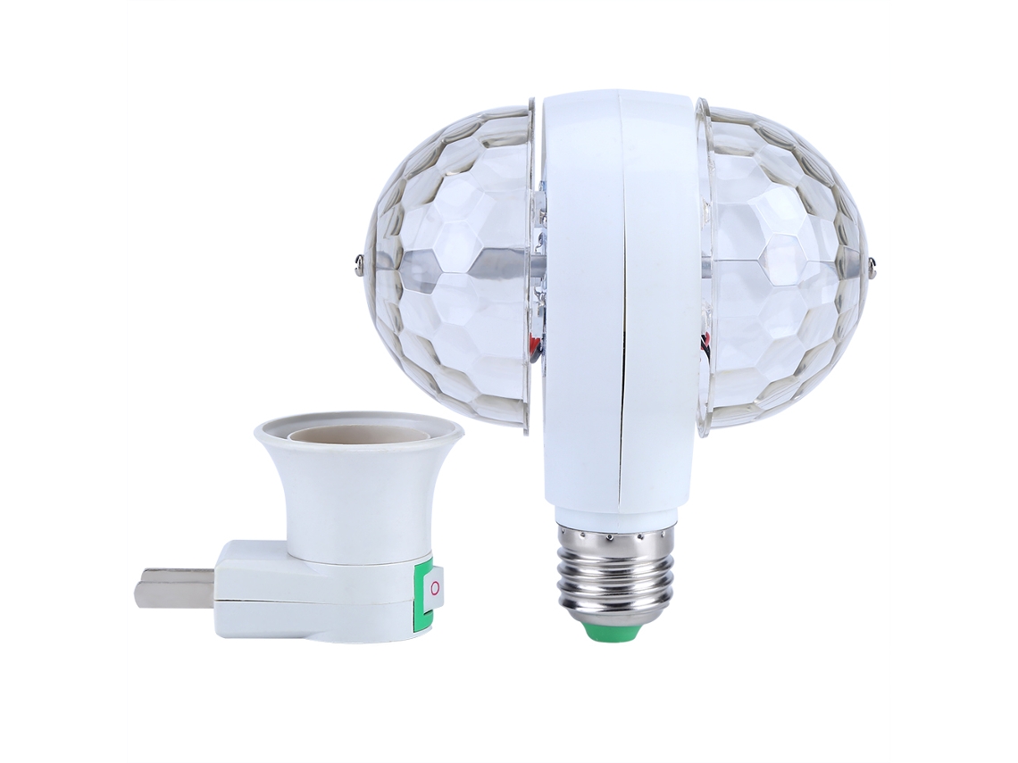 2026-bombilla Led Rgb E27 Con 2 Cabezas Rotantes Luz De Escenario Efecto Disco Para Fiesta Pub