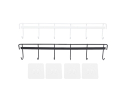2 Percheros De Pared De Acero Inoxidable 304 Con 6 Ganchos Para Abrigos, Toallas Y Sombreros, Color Blanco Y Negro.