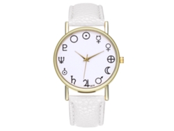 Reloj De Pulsera Analógico De Cuarzo Con Correa De Pu Para Mujer Y Hombre Estilo Moderno (blanco)