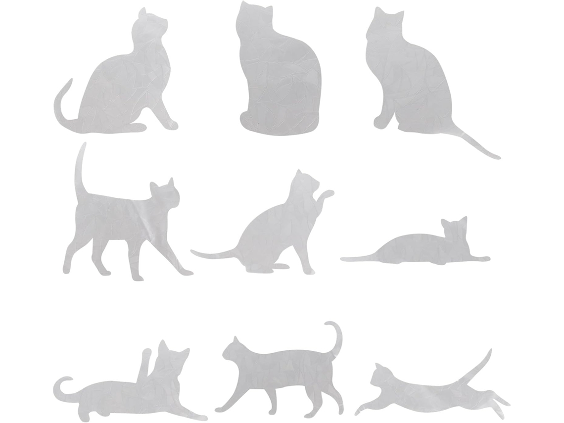 Juego 9 Pegatinas Anticolisión Pvc Ventanas Forma Dibujos Animados Decorativas Fáciles Aplicar Proteger