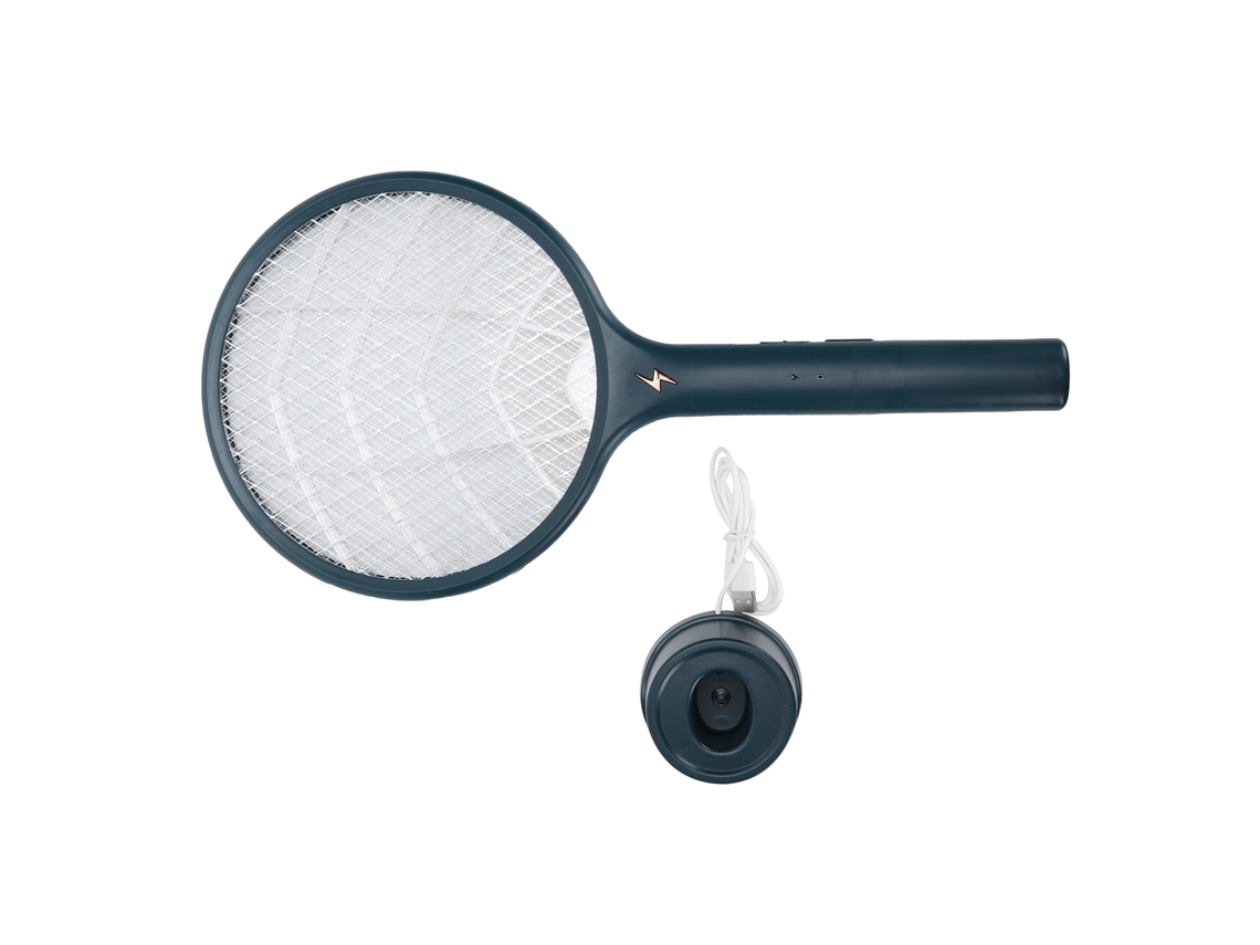 Lámpara Antimosquitos 2 En 1, Raqueta Eléctrica Usb Con Base De Carga Para Uso Doméstico.