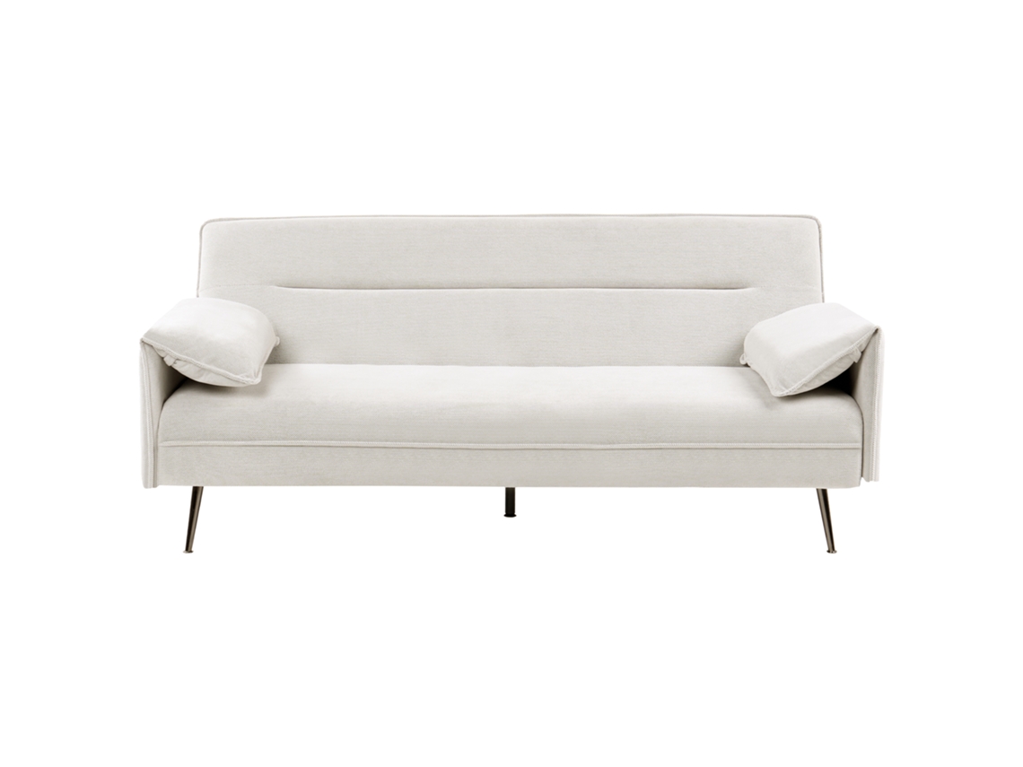 Sofá-cama Beliani Vayla De Tecido Branco 198x64x85
