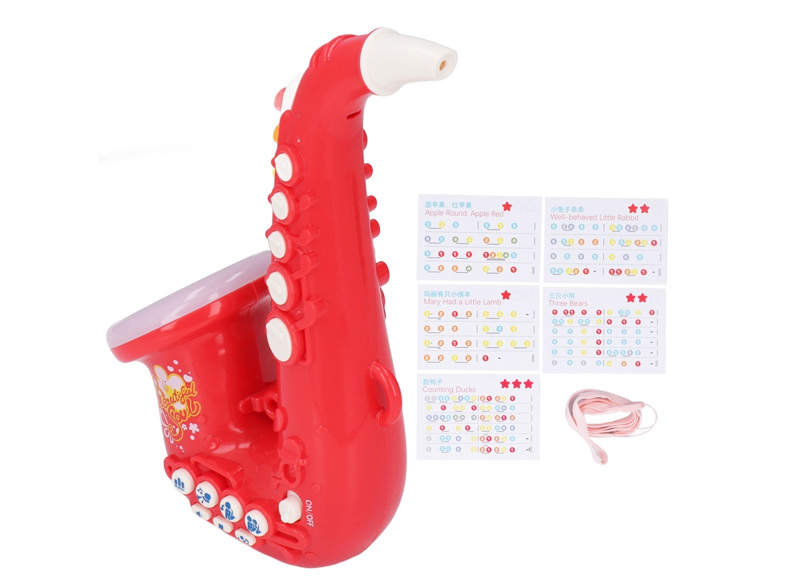 Saxofón De Juguete Para Niños De 3 Años En Adelante, 4 Modos, Regalo De Cumpleaños, Rojo.