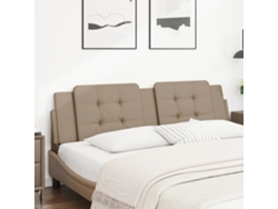 Cabecero De Cama Acolchado Cuero Sintético Capuchino 180 Cm