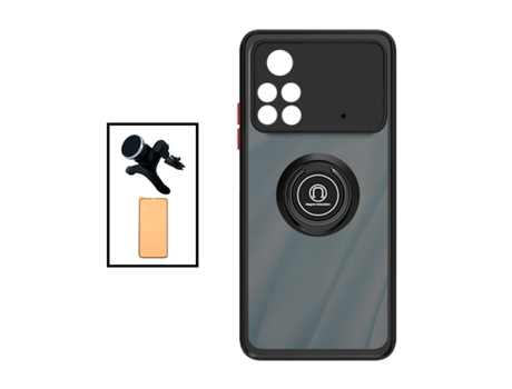 Funda para Xiaomi Poco X4 Pro, Poco X4 Pro 5G GIFT4ME Vidrio Templado Negro