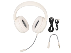 Auriculares Inalámbricos Bluetooth Para Juegos Con Cancelación De Ruido, Almohadillas Suaves Para Los Oídos, Micrófono Desmontable, Color Beige.