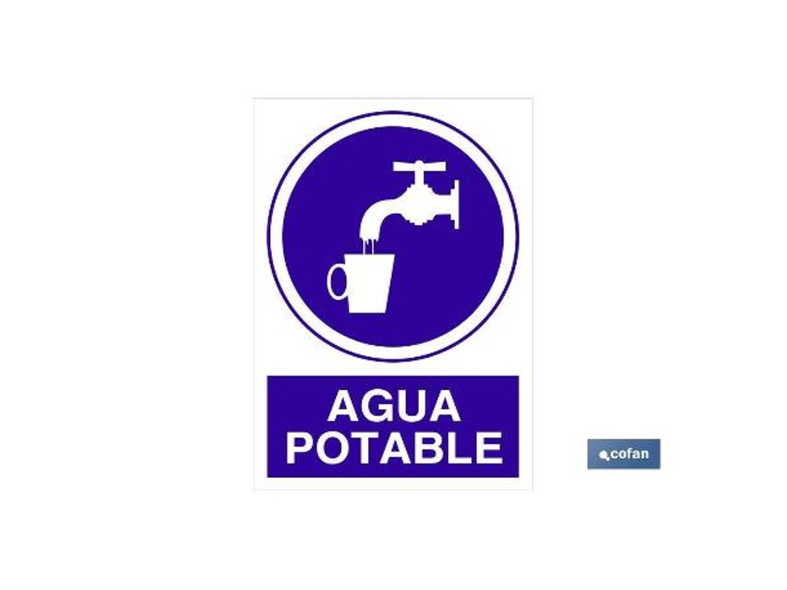 Señal adhesiva 148x105mm agua potable