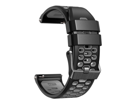 Correa de Silicona bicolor de 24mm diseño de orificios múltiples liberación rápida para Suunto 7/9/9 Baro - negro/gris