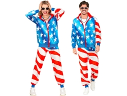 Disfraz de Chándal Party Fashion USA neón para adulto