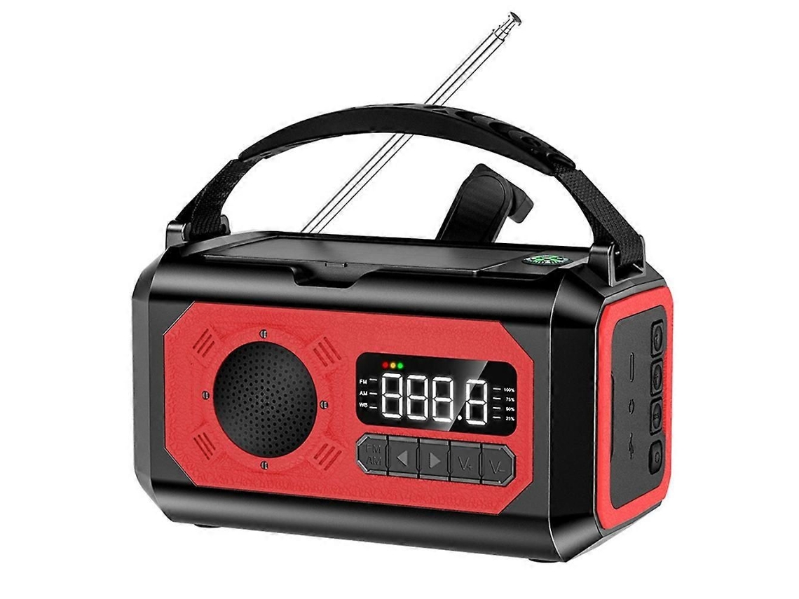 Radio portátil de emergencia GOKOCO de 12000 mAh con energía solar y alarma.