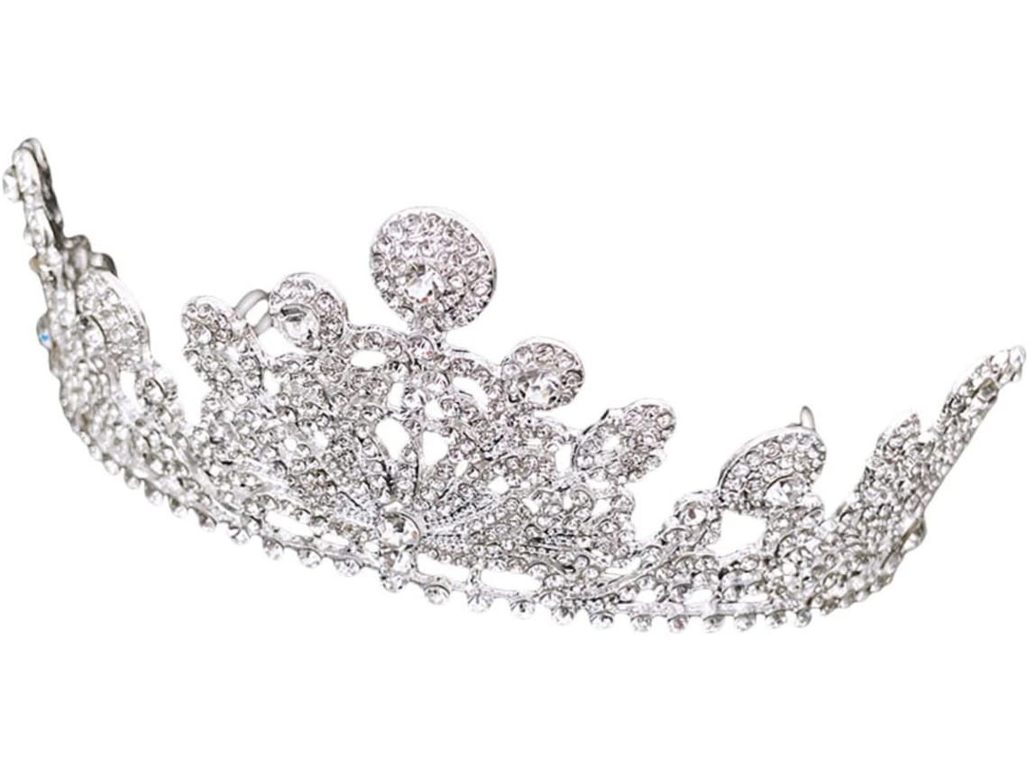 Corona Barroca De Diamantes De Imitación De 2 Piezas Para Niñas, Elegante Accesorio Para Bodas, Cumpleaños Y