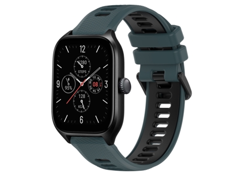 Correa Smartwatch para Amazfit GTS 4 Sport Silicona Bicolor 20mm (Verde Oliva + Negro)