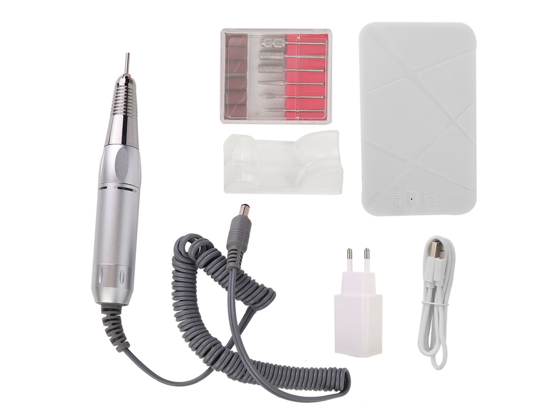 Máquina De Lijado De Uñas Eléctrica Portátil Para Manicura Y Pedicura, Herramienta De Esmalte (blanco)