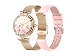 Reloj inteligente Ak62 de 1.09 pulgadas con pantalla IPS y Bluetooth, ideal para mujeres (rosa)